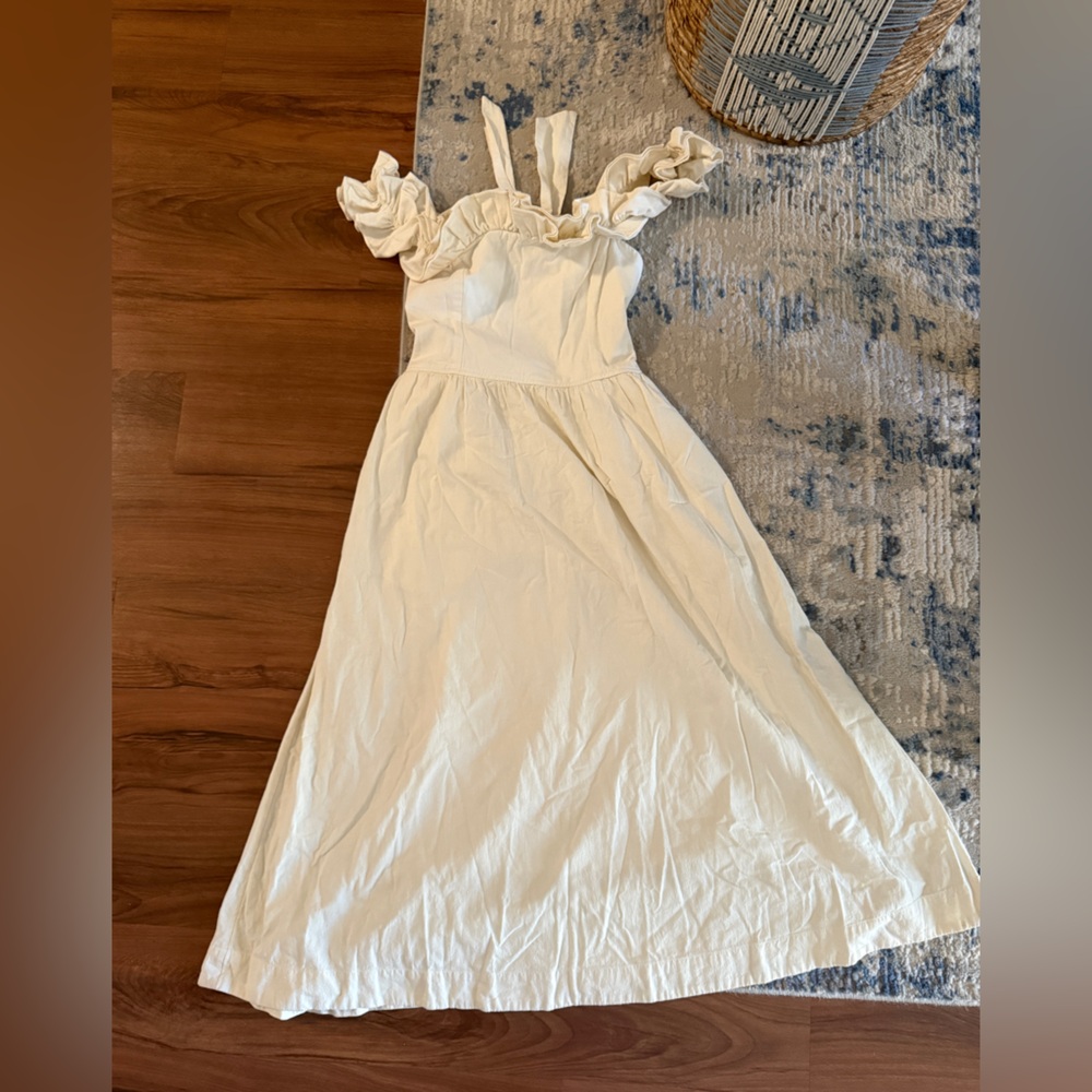 Free People Cream Ruffle Dress NWT M